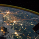Another night image in which the border zone looks southeast from the Himalaya.